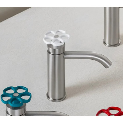 QD MagistroLab Flora 63 praustuvo maišytuvas, nikelio spalva, pasirinkite maišytuvo rankenėlės spalvą