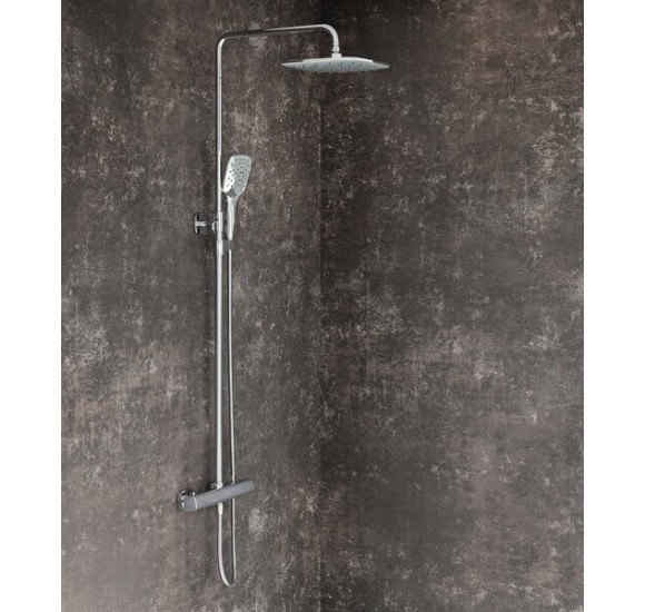 RAVAK F 091.00CR Dušo stovas 10° Free su termostatiniu maišytuvu ir dušo komplektu, reguliuojamo aukščio, pasirinkite spalvą