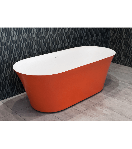 Akmens masės vonia Balteco FIORE 157x72, RAL spalvos šonai