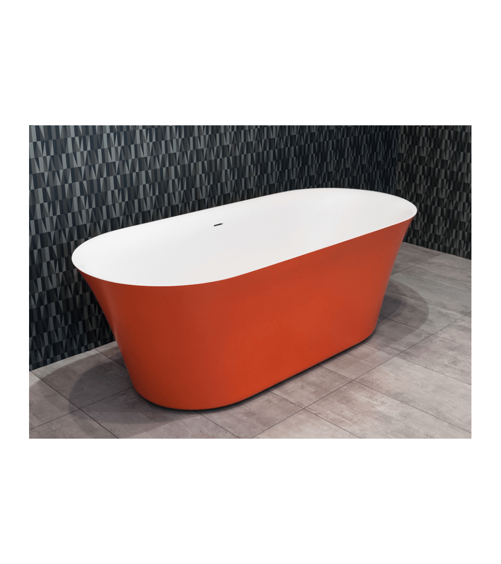 Akmens masės vonia Balteco FIORE 157x72, RAL spalvos šonai