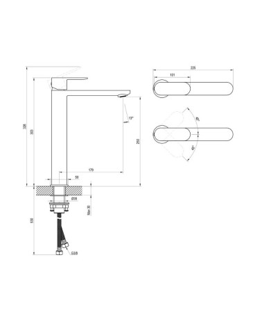 Ravak CR II 015.00CR maišytuvas praustuvui, 300 mm, be dugno vožtuvo, pasirinkite spalvą