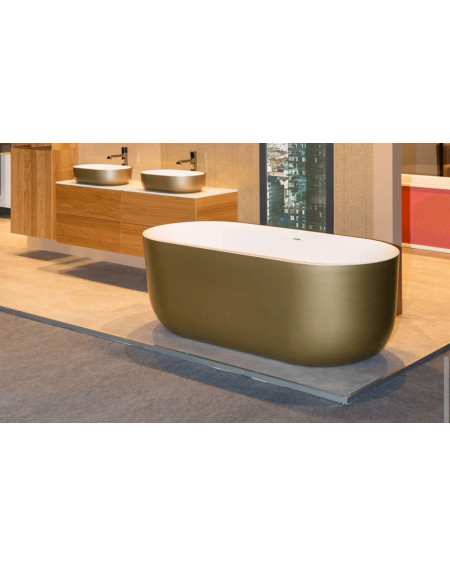 Akmens masės vonia Balteco Marin 179x84, RAL spalvos šonai