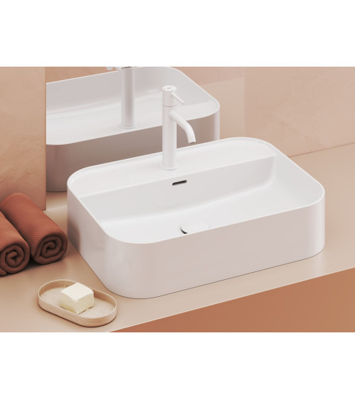 Ravak keraminis praustuvas Ceramic Slim R Shelf, su anga perpildymui