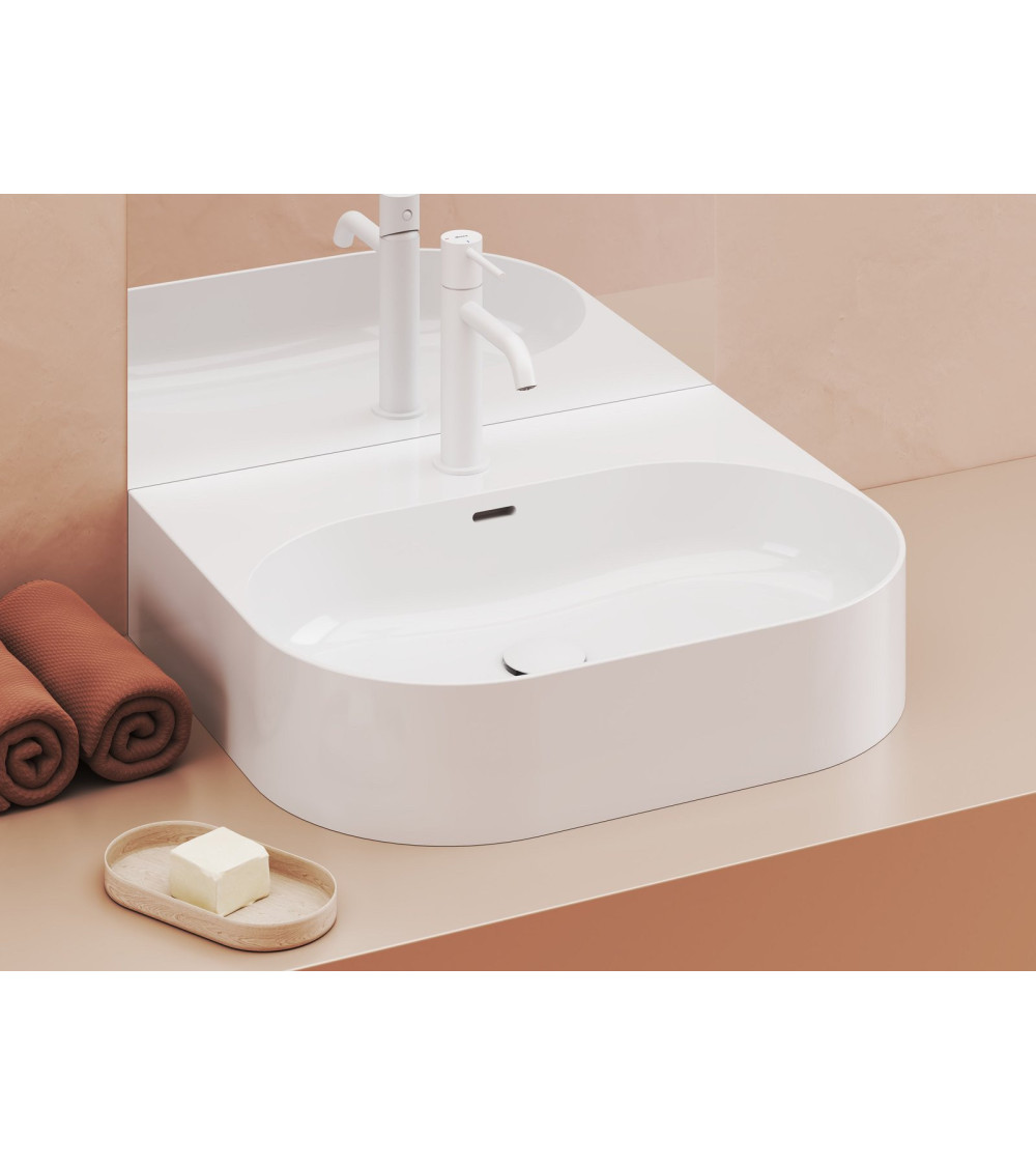 Ravak keraminis praustuvas Ceramic Slim O Wall, su anga perpildymui, baltos blizgios spalvos