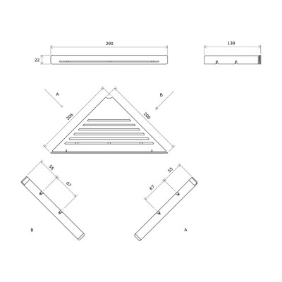 Ravak Slim C lentynėlė dušui, tvirtinama prie sienos, pasirinkite spalvą