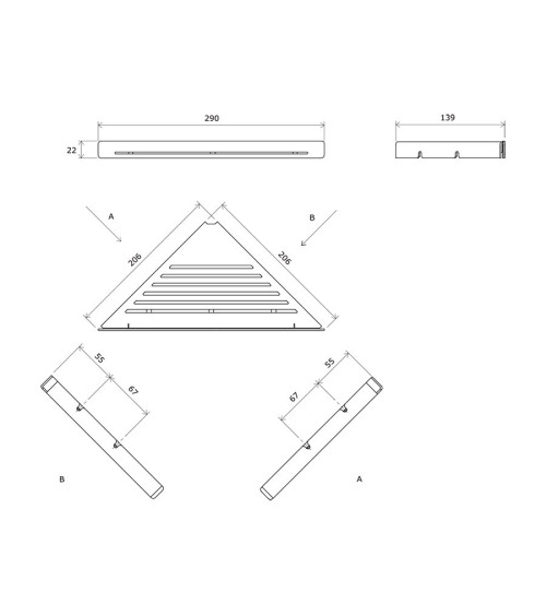 Ravak Slim C lentynėlė dušui, tvirtinama prie sienos, pasirinkite spalvą