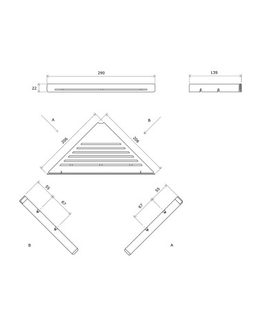 Ravak Slim C lentynėlė dušui, tvirtinama prie sienos, pasirinkite spalvą