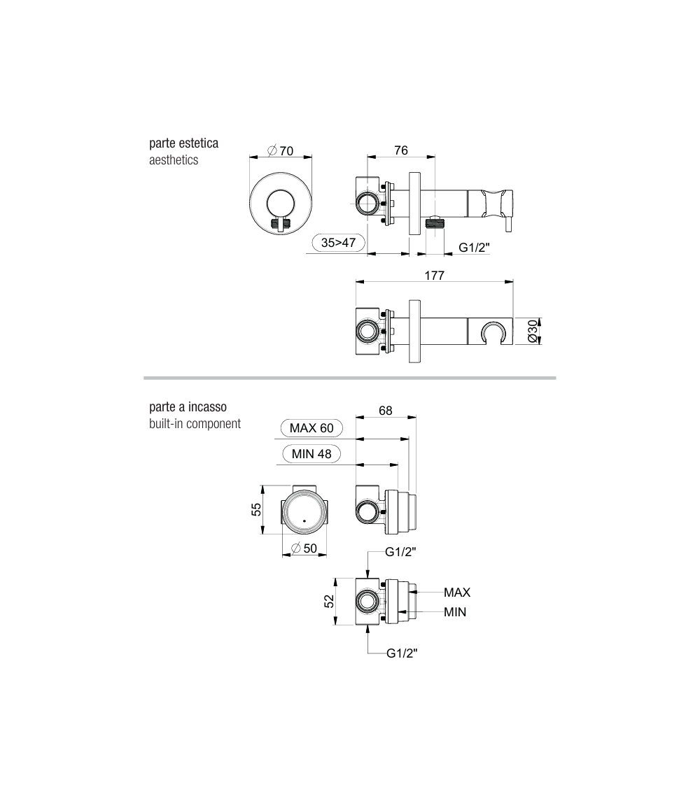 QD MagistroLab bidette dušelis su progresiniu maišytuvu ir 1500mm žarna