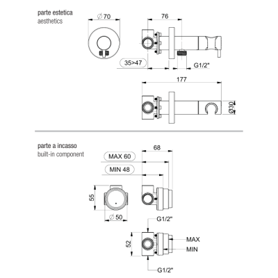 QD MagistroLab bidette dušelis su progresiniu maišytuvu ir 1500mm žarna
