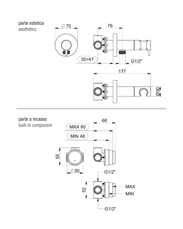 QD MagistroLab bidette dušelis su progresiniu maišytuvu ir 1500mm žarna