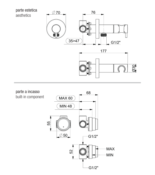 QD MagistroLab bidette dušelis su progresiniu maišytuvu ir 1500mm žarna