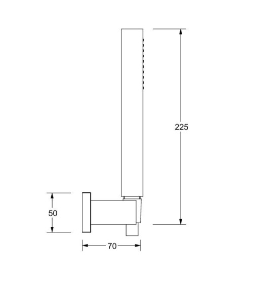 QD MagistroLab rankinio dušelio komplektas: išvadas-laikiklis, dušo žarna 150 cm, rankinis dušelis