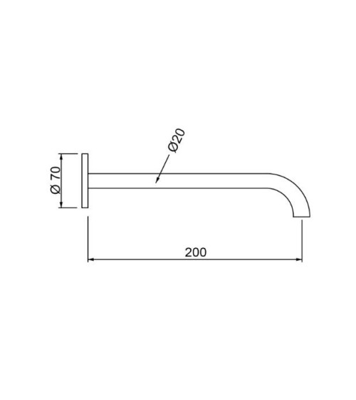 QD Curvy 65 potinkinis vonios snapas, 200mm, pasirinkite spalvą
