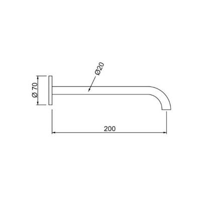 QD Curvy 65 potinkinis vonios snapas, 200mm, pasirinkite spalvą