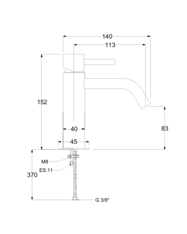 QD MagistroLab CURVY praustuvo maišytuvas su click-clack dugno vožtuvu