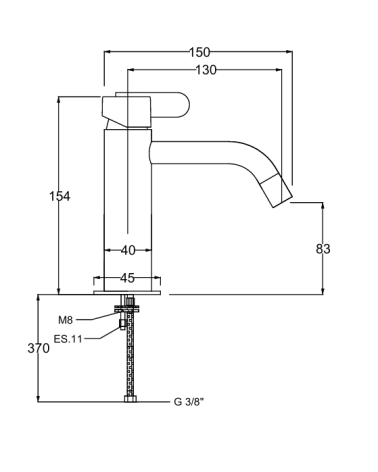 QD MagistroLab Swing 59 bidė maišytuvas su dugno vožtuvu