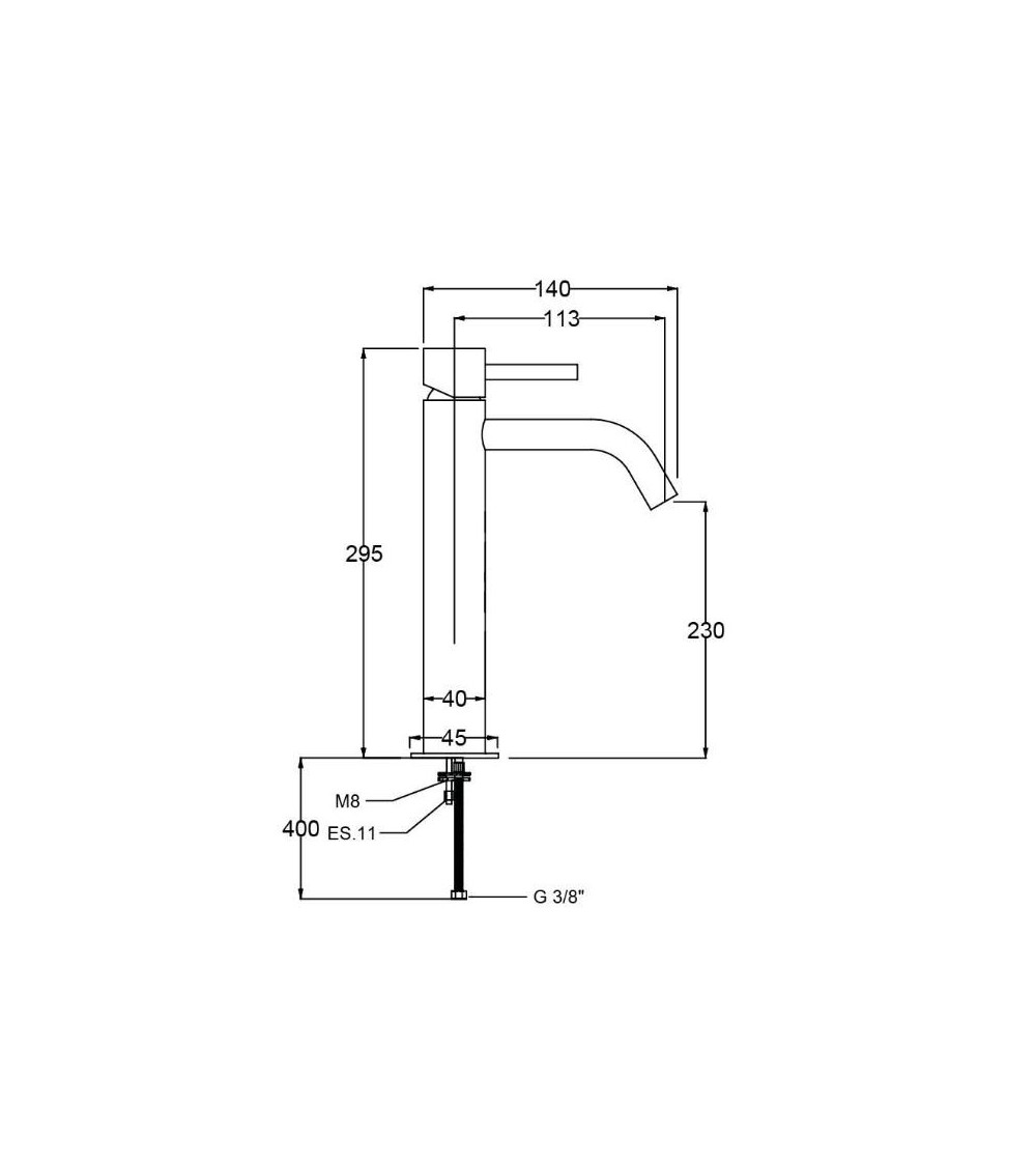 QD MagistroLab Curvy aukštas maišytuvas praustuvui
