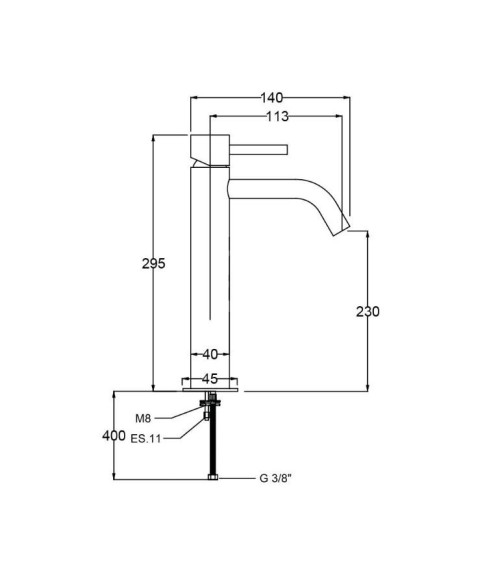 QD MagistroLab Curvy aukštas maišytuvas praustuvui