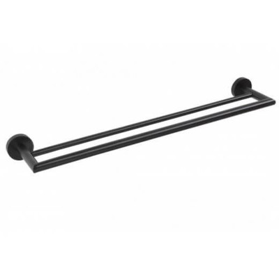 Bemeta Dark Dvigubas rankšluosčių laikiklis 600 mm (juodos spalvos)