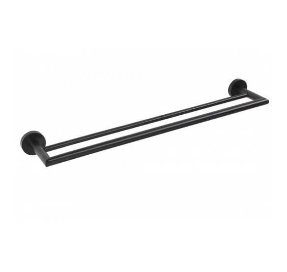 Bemeta Dark Dvigubas rankšluosčių laikiklis 600 mm (juodos spalvos)
