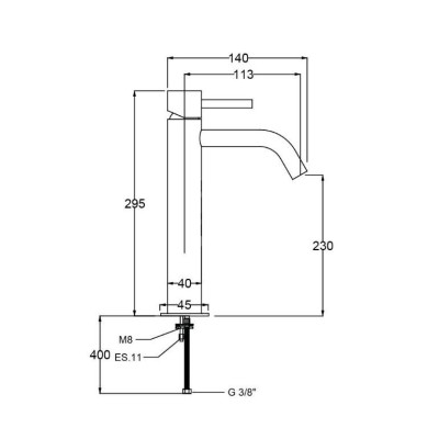 QD MagistroLab Curvy aukštas maišytuvas praustuvui
