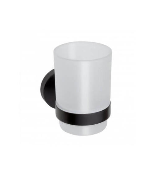 Bemeta Dark Stiklinaitė su laikikliu (juodos spalvos)