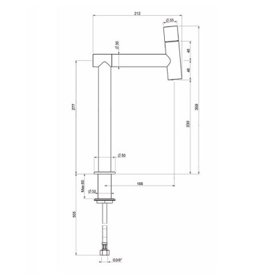 QD MagistroLab Hammer aukštas praustuvo maišytuvas (pasirinkite spalvą)