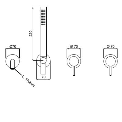 QD MagistroLab TREK sieninis vonios maišytuvas, nerūdijančio plieno