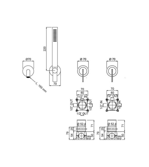 QD MagistroLab Swing Potinkinis vonios maišytuvas, be potinkinių dėžučių