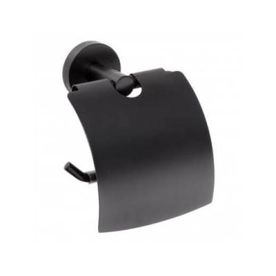 Bemeta Dark Tualetinio popieriaus laikiklis su dangteliu (juodos spalvos)