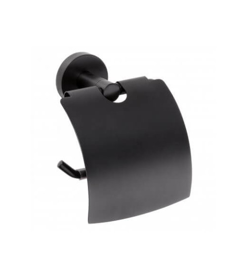 Bemeta Dark Tualetinio popieriaus laikiklis su dangteliu (juodos spalvos)