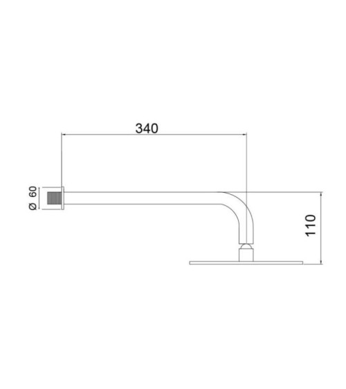 QD MagistroLab stacionari dušo galva su 34cm sieniniu laikikliu