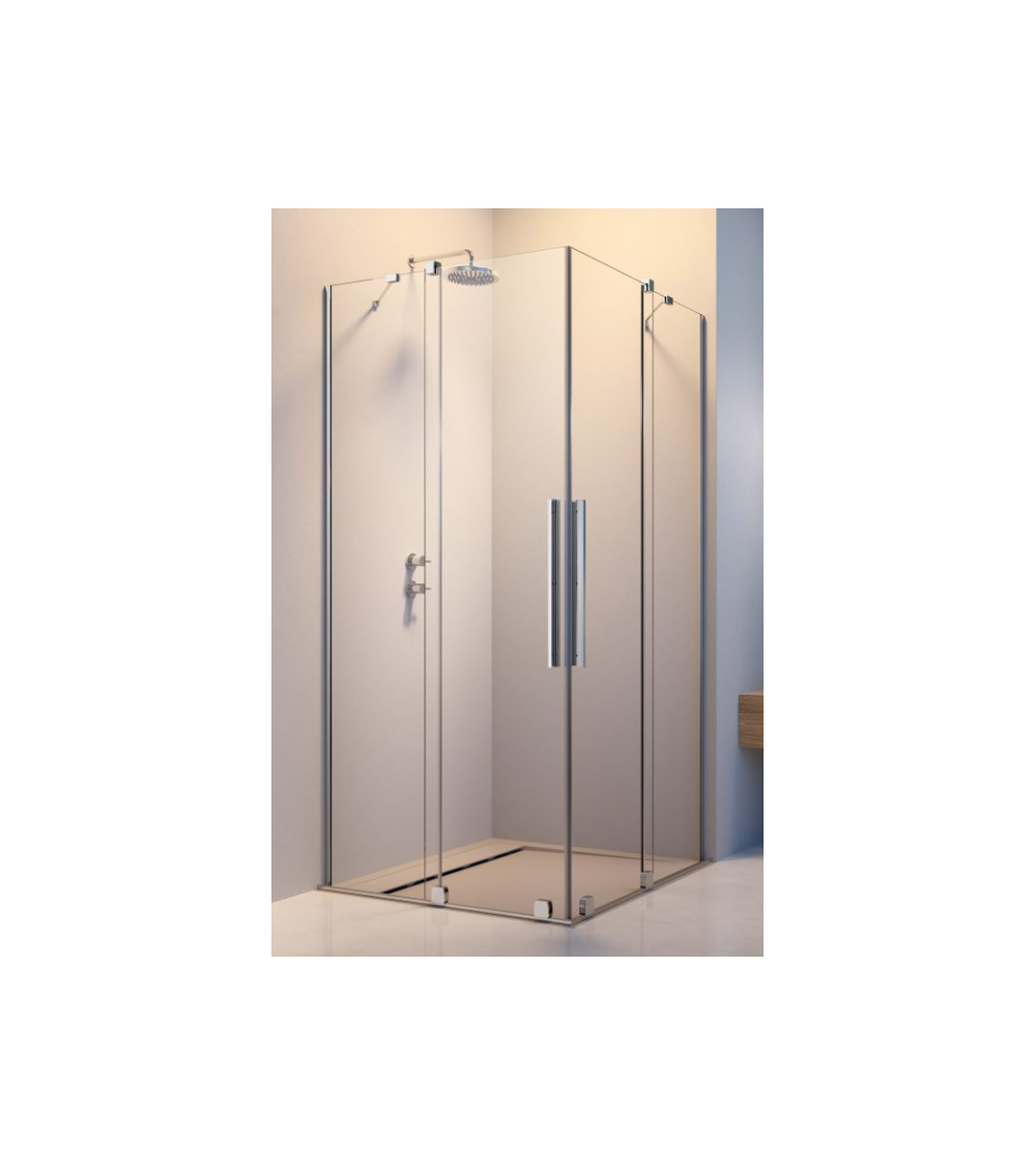 IŠPARDAVIMAS. Radaway Furo KDD 100x90x200cm kampinė dušo kabina, chromo profiliai, skaidrus stiklas