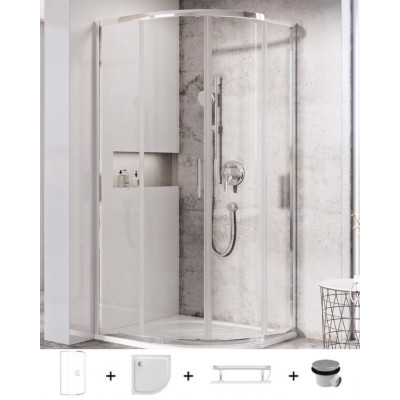 Ravak dušo komplektas 5in1 Blix Slim BLSCP4, 80x80, chromo spalvos profiliai