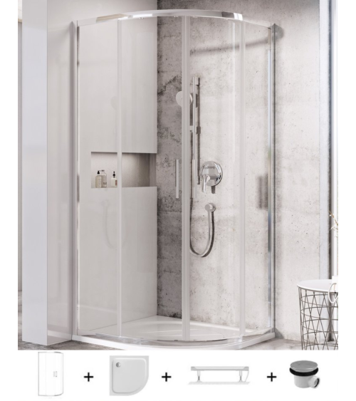 Ravak dušo komplektas 5in1 Blix Slim BLSCP4, 90x90 (pasirenkama profilių spalva)