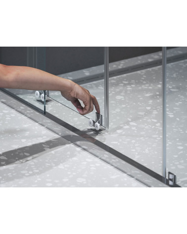 Ravak Blix II NBLDP2+NBLPS dušo komplektas, 80x100, chromo spalvos profiliai