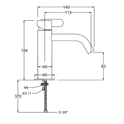 QD MagistroLab Swing praustuvo maišytuvas su Click-clack dugno vožtuvu