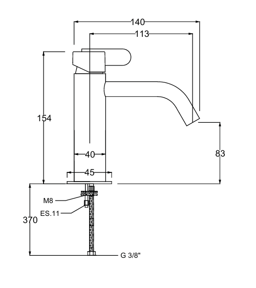 QD MagistroLab Swing praustuvo maišytuvas su Click-clack dugno vožtuvu