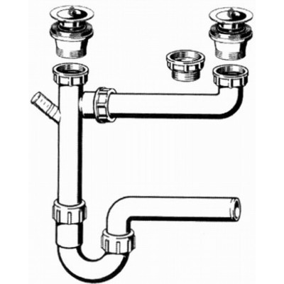 Viega sifonas dvigubai plautuvei