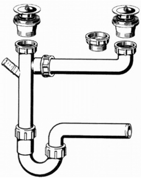 Viega sifonas dvigubai plautuvei