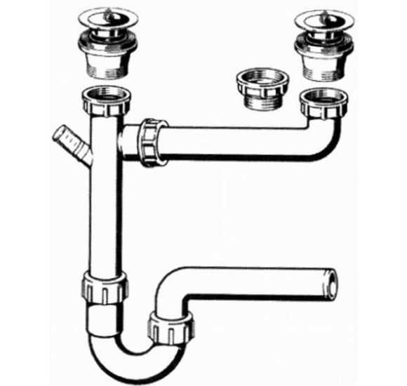 Viega sifonas dvigubai plautuvei