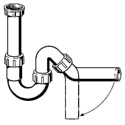 Viega vamzdelinis sifonas plautuvei be ventilio
