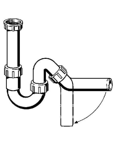 Viega vamzdelinis sifonas plautuvei be ventilio