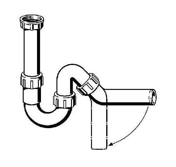 Viega vamzdelinis sifonas plautuvei be ventilio