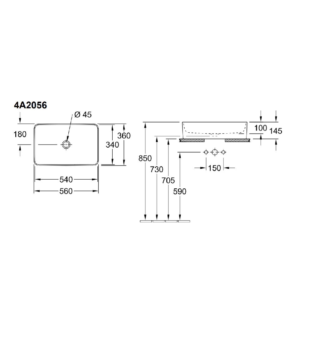 Villeroy & Boch Collaro Pastatomas Praustuvas 560x360