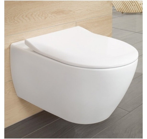 Villeroy&Boch pakabinamas unitazas Subway 2 'Rimless', su plonu dangčiu, 5614R201