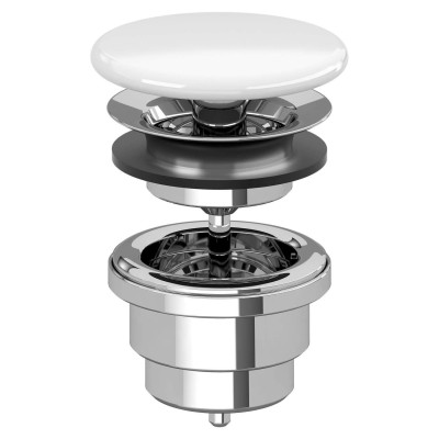 Villeroy&Boch keraminis praustuvo vožtuvas neuždaromas, baltos sp., 68080001