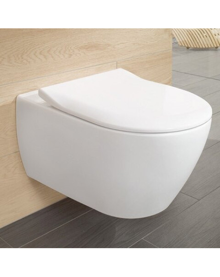 Pakabinamas klozetas Villeroy&Boch Subway 2 'Rimless' su "Slim" dangčiu ir C+ danga