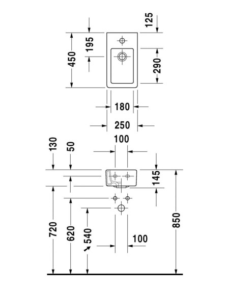 Duravit Vero praustuvas 45x25cm