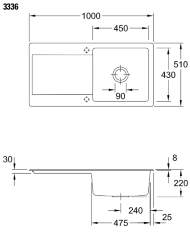 Villeroy & Boch Siluet 60 keraminė plautuvė